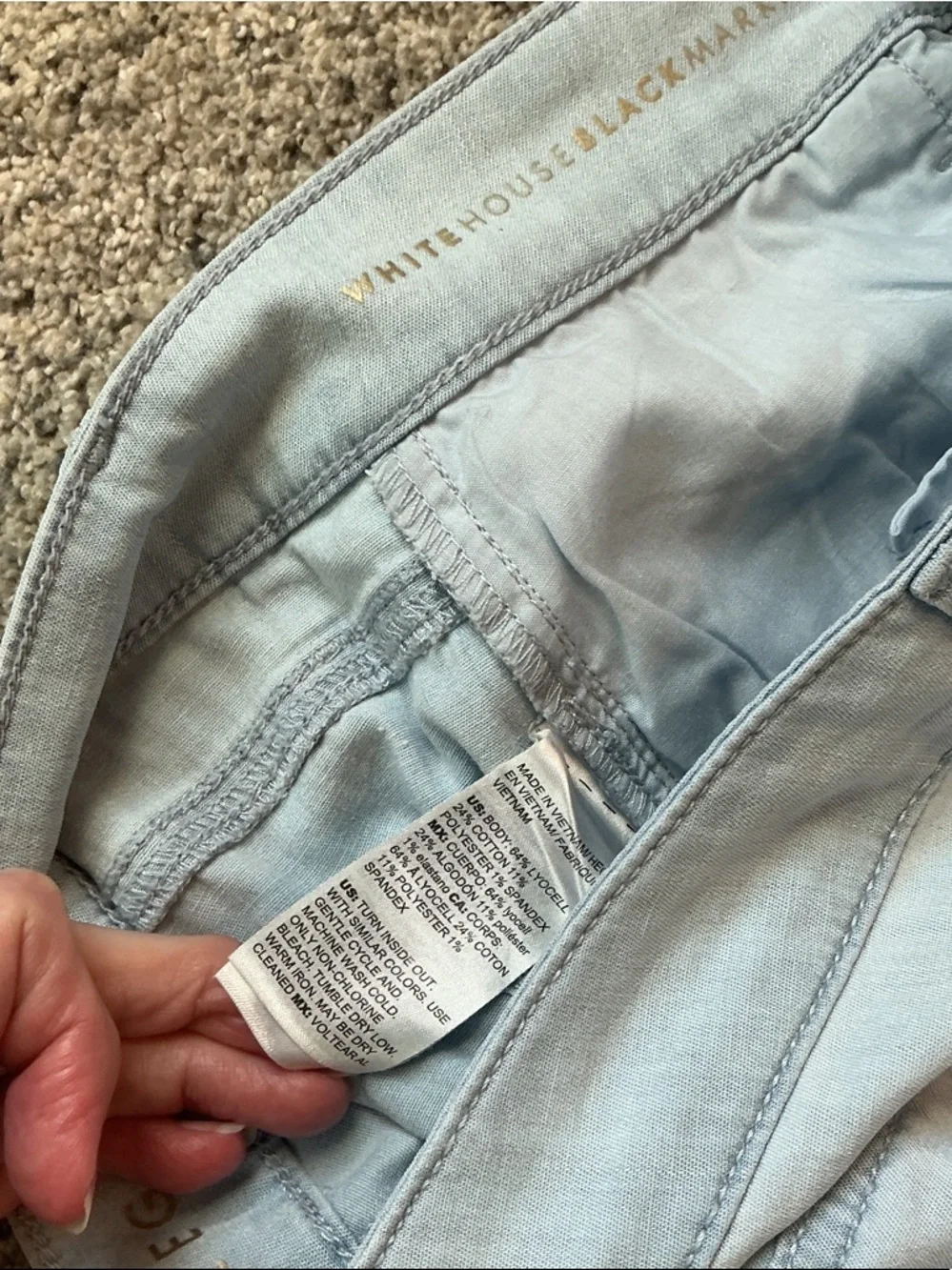 White House Black Market High Rise Lightweight Wide-Leg Jeans ~ Light Blue - Picture 7 of 10